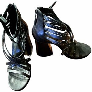 Vince Camuto Black Strappy Heels with Studs